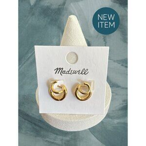 Madewell 3/4" Gold Tone Twisty Hoop Earrings-NWT